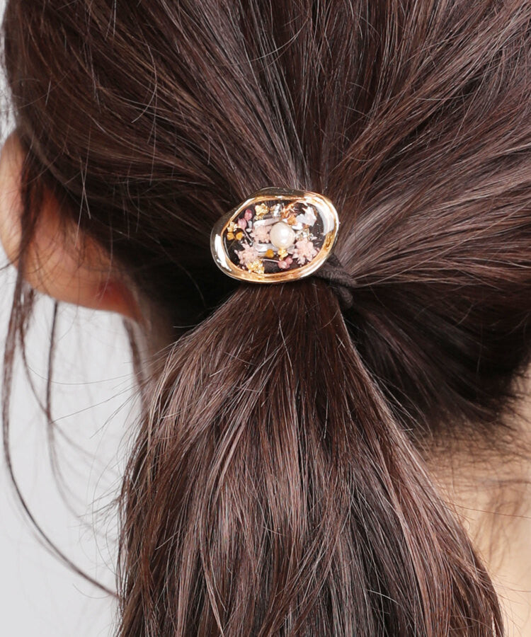 JUNO Birthday Stone Colour Dry Flower Hair Tie - 12 kinds