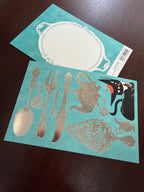 Kuroneko Design Postcards - Black Cat Robin: Cutlery