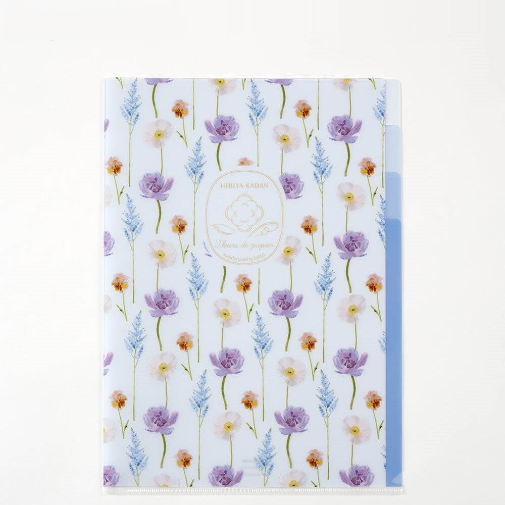 Hibiya Kadan 日比谷花壇 Fleur de papier A4 3-layer folder - Pink / Purple / Yellow
