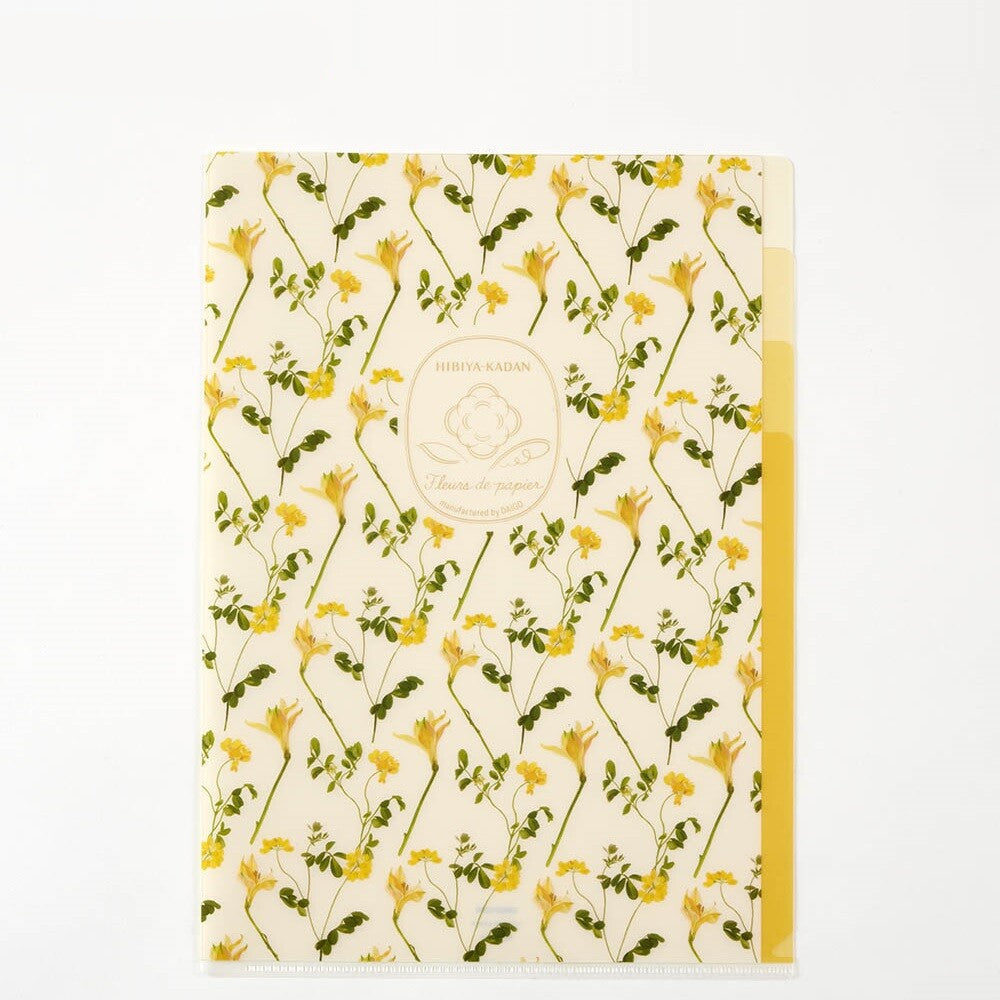 Hibiya Kadan 日比谷花壇 Fleur de papier A4 3-layer folder - Pink / Purple / Yellow