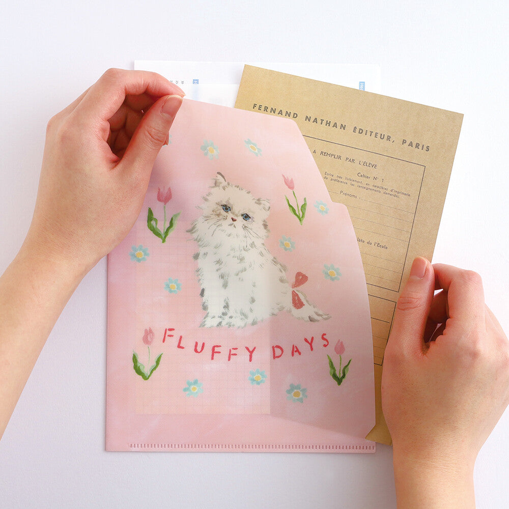 Haruka Toshimitsu 利光春華 A5 Plastic Folder - Tulip Cat