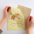 Haruka Toshimitsu 利光春華 A5 Plastic Folder - Yellow Ribbon Cat