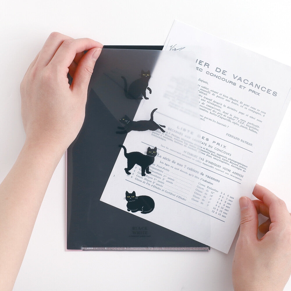 <Midnight> A5 Plastic Folder - Kuroneko
