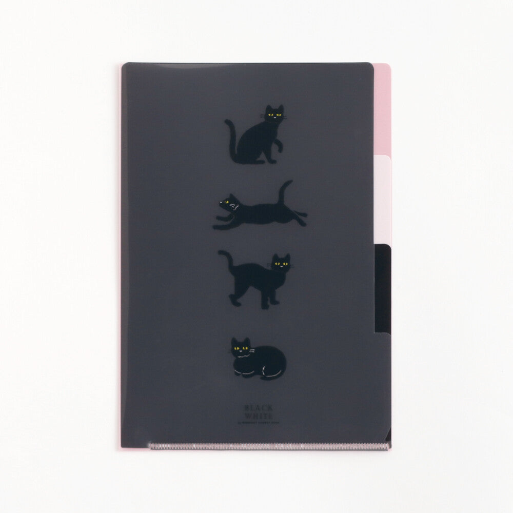 <Midnight> A5 Plastic Folder - Kuroneko