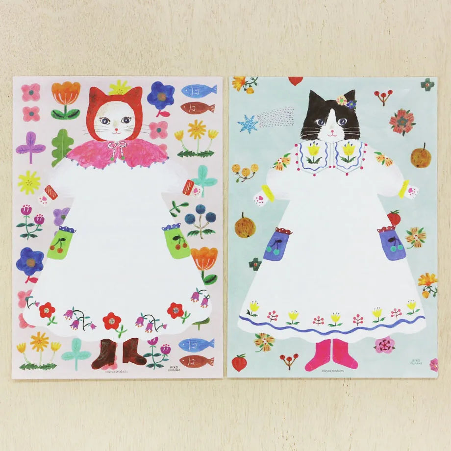 Aiko Fukawa 布川愛子 Letter Pad - Cat and One Piece