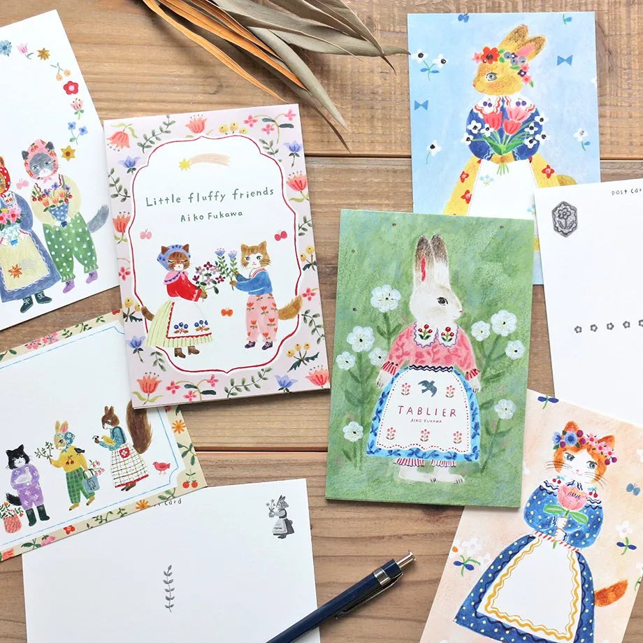 Aiko Fukawa 布川愛子 Postcard Set - Little Fluffy Friends