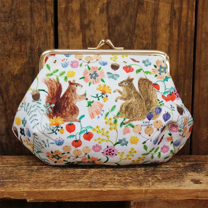 Aiko Fukawa 布川愛子 Canvas Pouch - Squirrel Garden