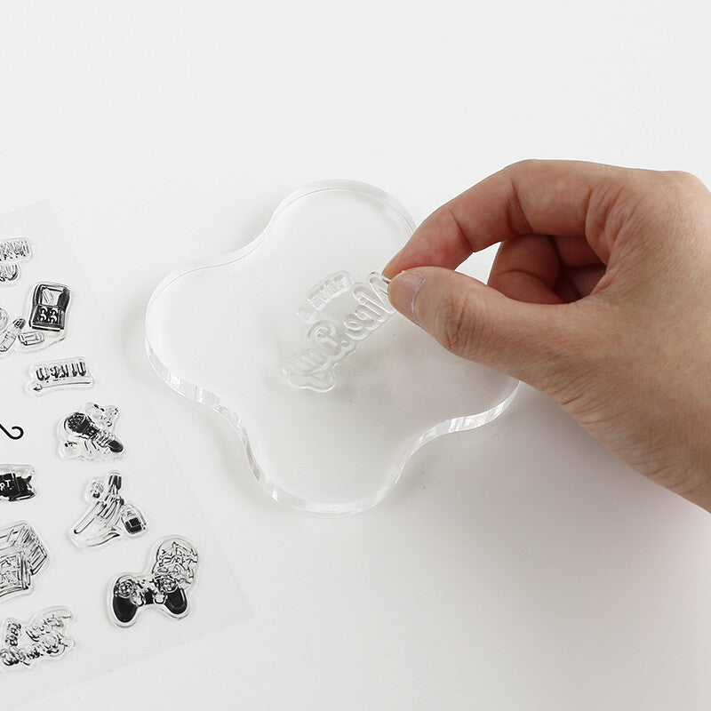 BGM Acrylic Blocks for Clear Stamps - Size L & S (Flower-shape)