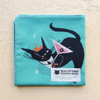 Kuroneko Design Handkercheif - Black Cat Robin