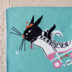 Kuroneko Design Handkercheif - Black Cat Robin