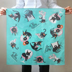 Kuroneko Design Handkercheif - Black Cat Robin