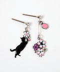 Cat & Cherry Blossom Earrings 貓貓櫻花耳環
