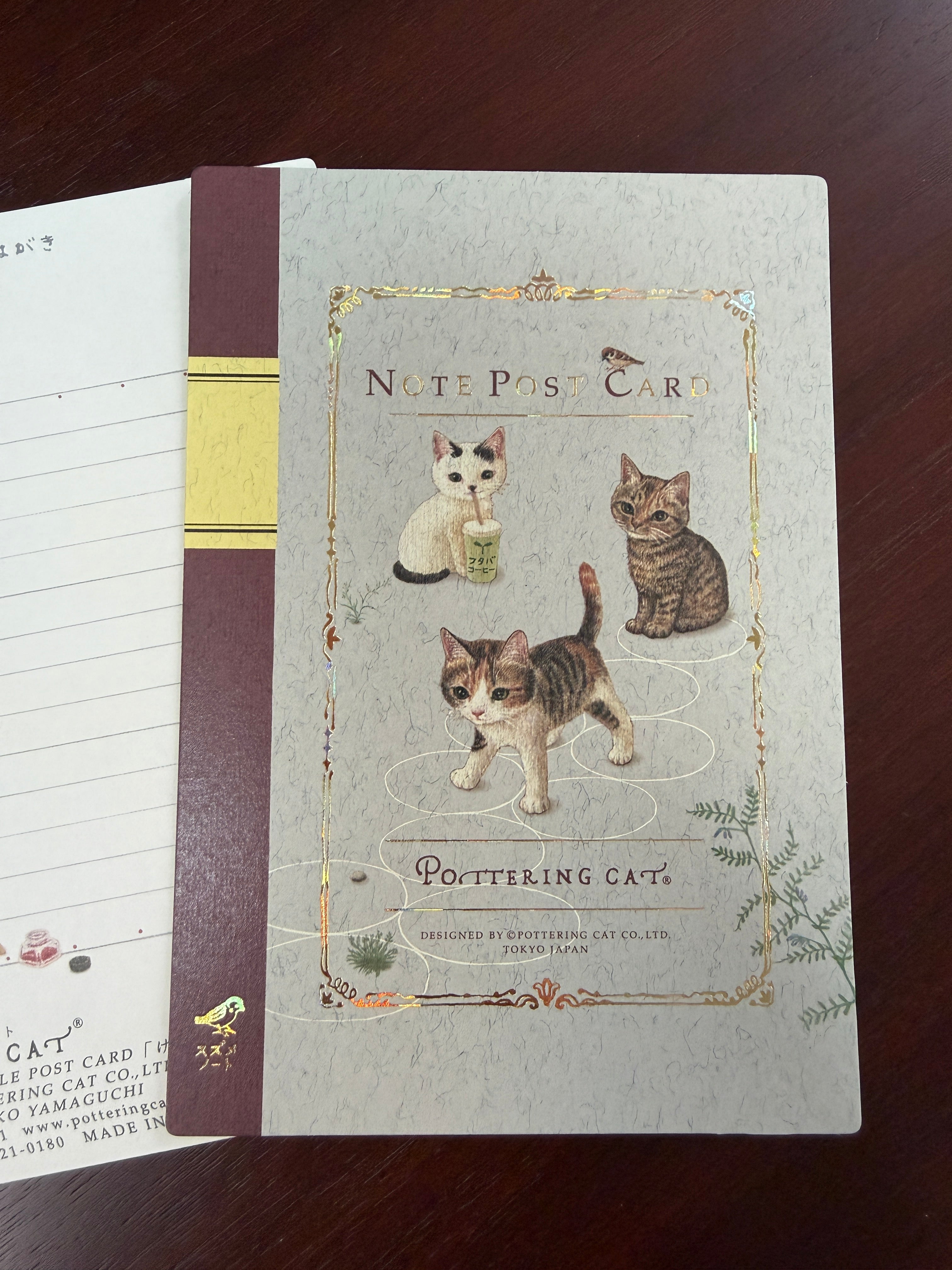 Pottering Cat “Notebook Series” Postcards - 3 designs