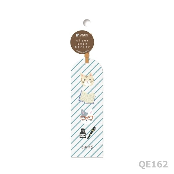HONTOWATASHI Series Clear Book Mark 透明書籤 - Cat (4 Designs)