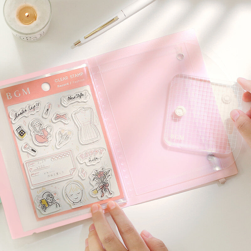 BGM Clear Stamp Album - Purple & Pink