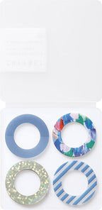 COFFRET Cosmetic motif film stickers - Peacock green / Lagoon blue / Lilac pink