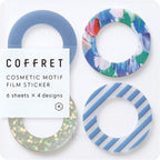 COFFRET Cosmetic motif film stickers - Peacock green / Lagoon blue / Lilac pink