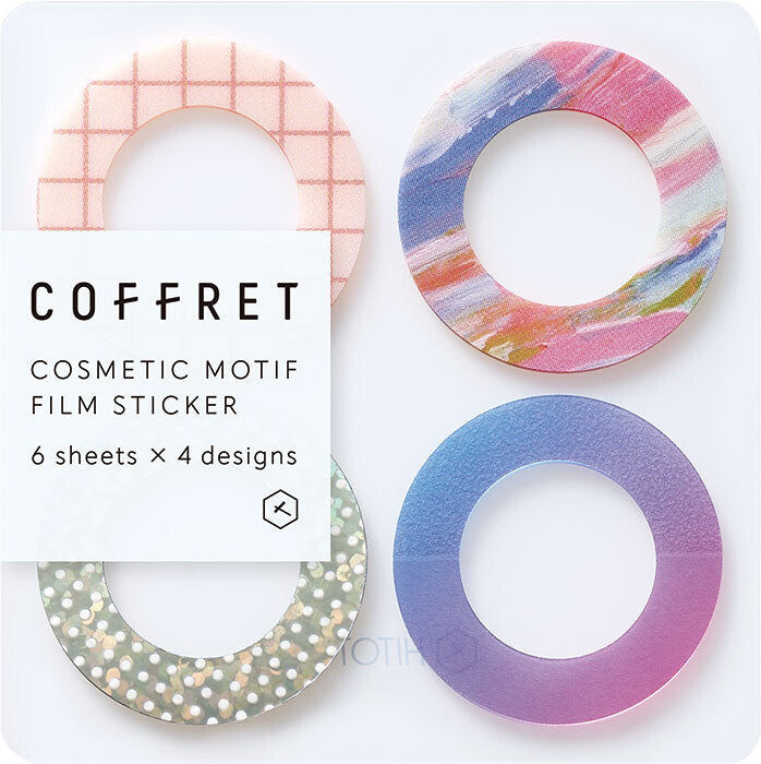 COFFRET Cosmetic motif film stickers - Peacock green / Lagoon blue / Lilac pink