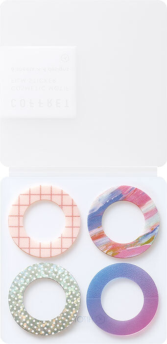 COFFRET Cosmetic motif film stickers - Peacock green / Lagoon blue / Lilac pink
