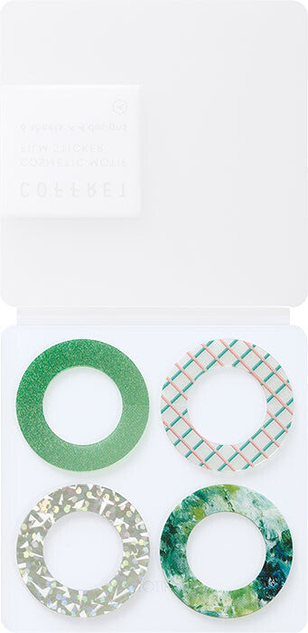 COFFRET Cosmetic motif film stickers - Peacock green / Lagoon blue / Lilac pink