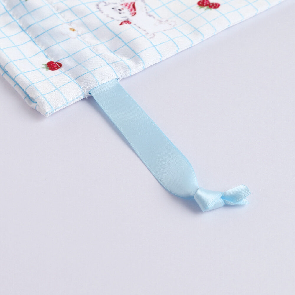 Haruka Toshimitsu 利光春華 Satin Drawstring Pouch -Strawberry Dog