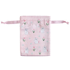 Haruka Toshimitsu 利光春華 Satin Drawstring Pouch - Tulip Cat