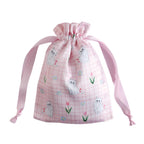Haruka Toshimitsu 利光春華 Satin Drawstring Pouch - Tulip Cat