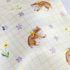 Haruka Toshimitsu 利光春華 Satin Drawstring Pouch - Yellow Ribbon Cat