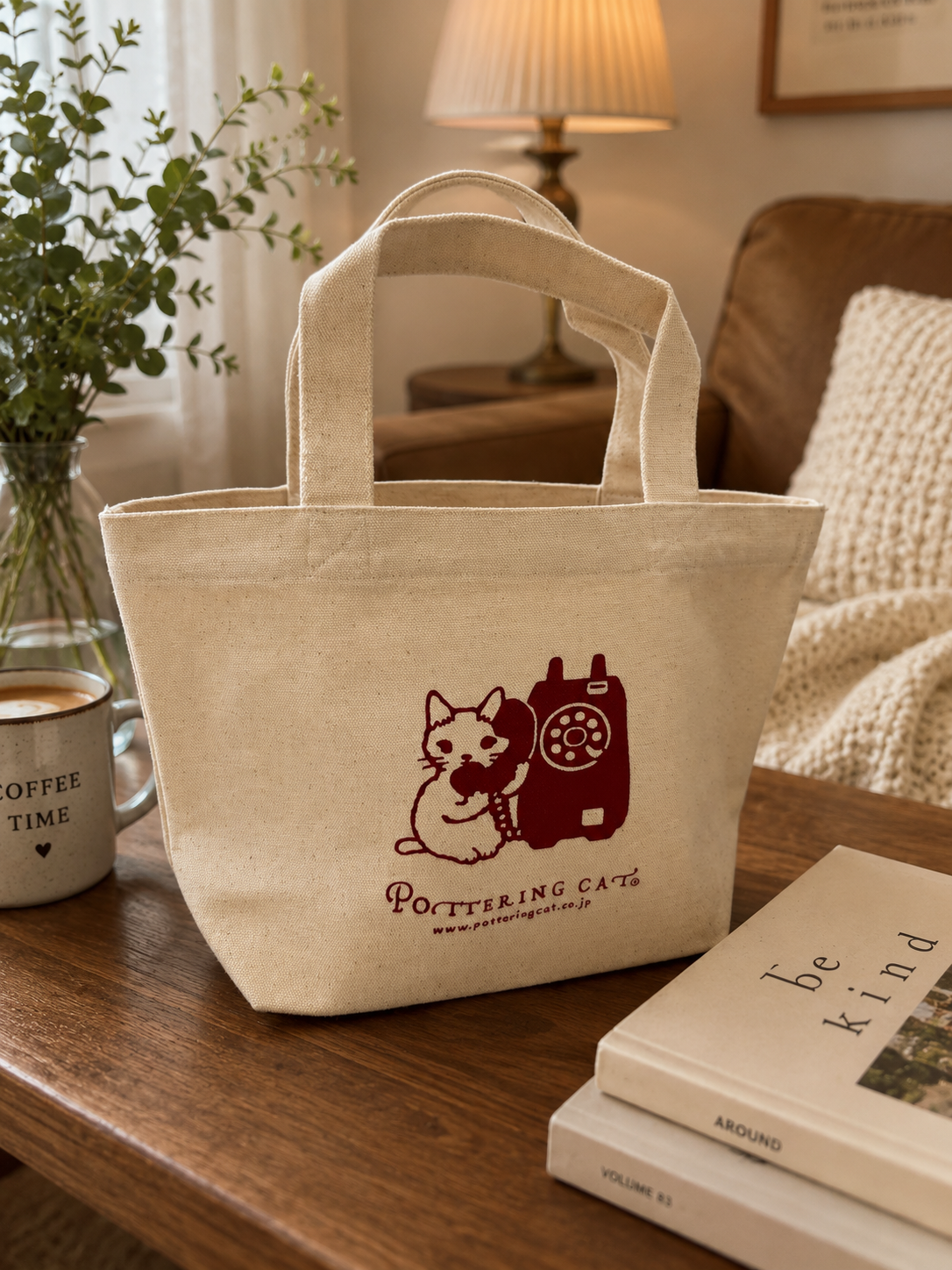Pottering Cat - Canvas bag - "Telephone"