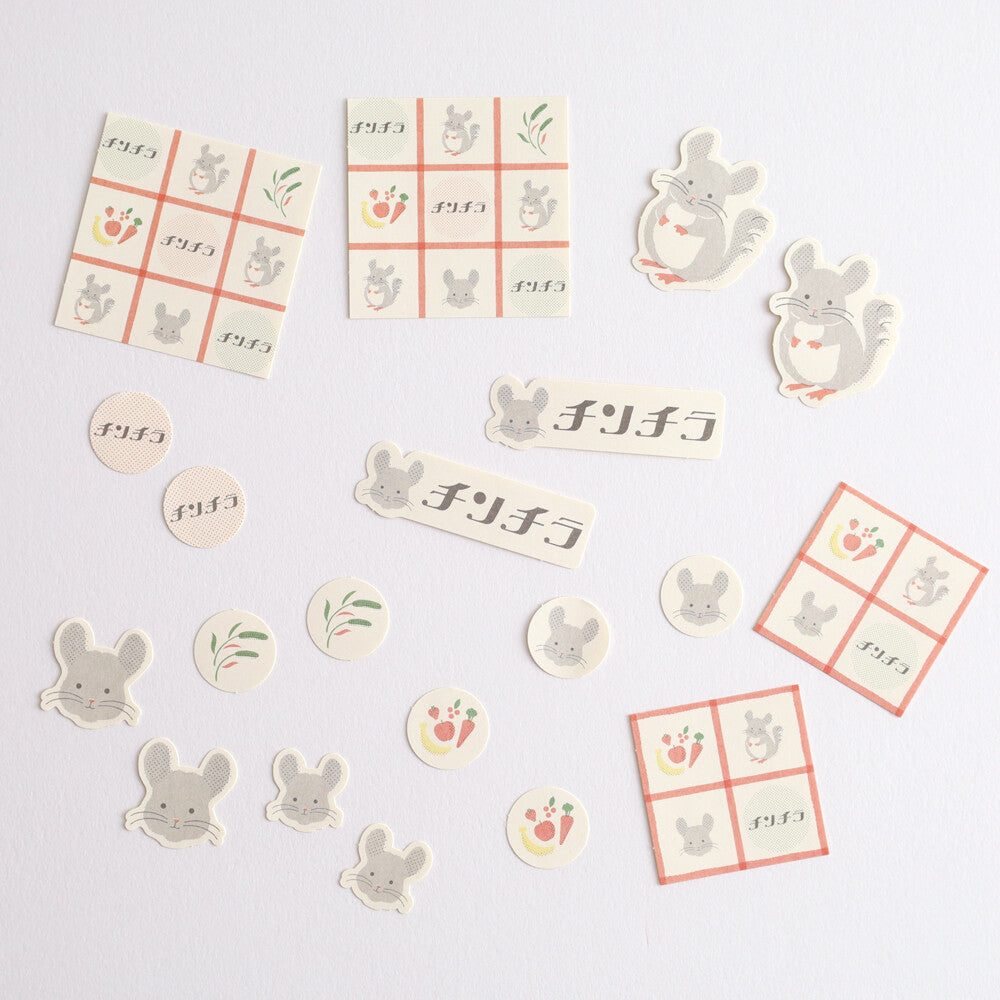 < Animal Department Store > Flake Stickers - Chinchilla