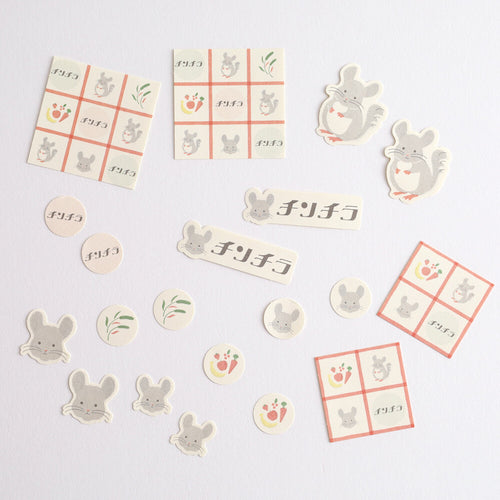 < Animal Department Store > Flake Stickers - Chinchilla