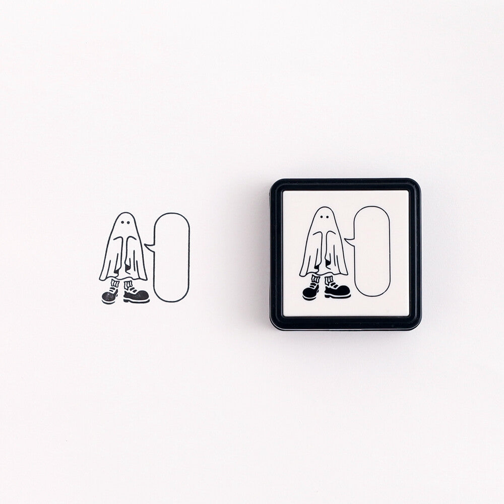 <Wearing Shoes Ghost> Portable Push-Button Stamp - Oshaberi