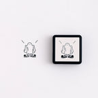 <Wearing Shoes Ghost> Portable Push-Button Stamp - Boo