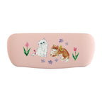 Haruka Toshimitsu 利光春華 Glasses Case with cloth 眼鏡盒連抹布 - Tulip Cat & Yellow Ribbon Cat