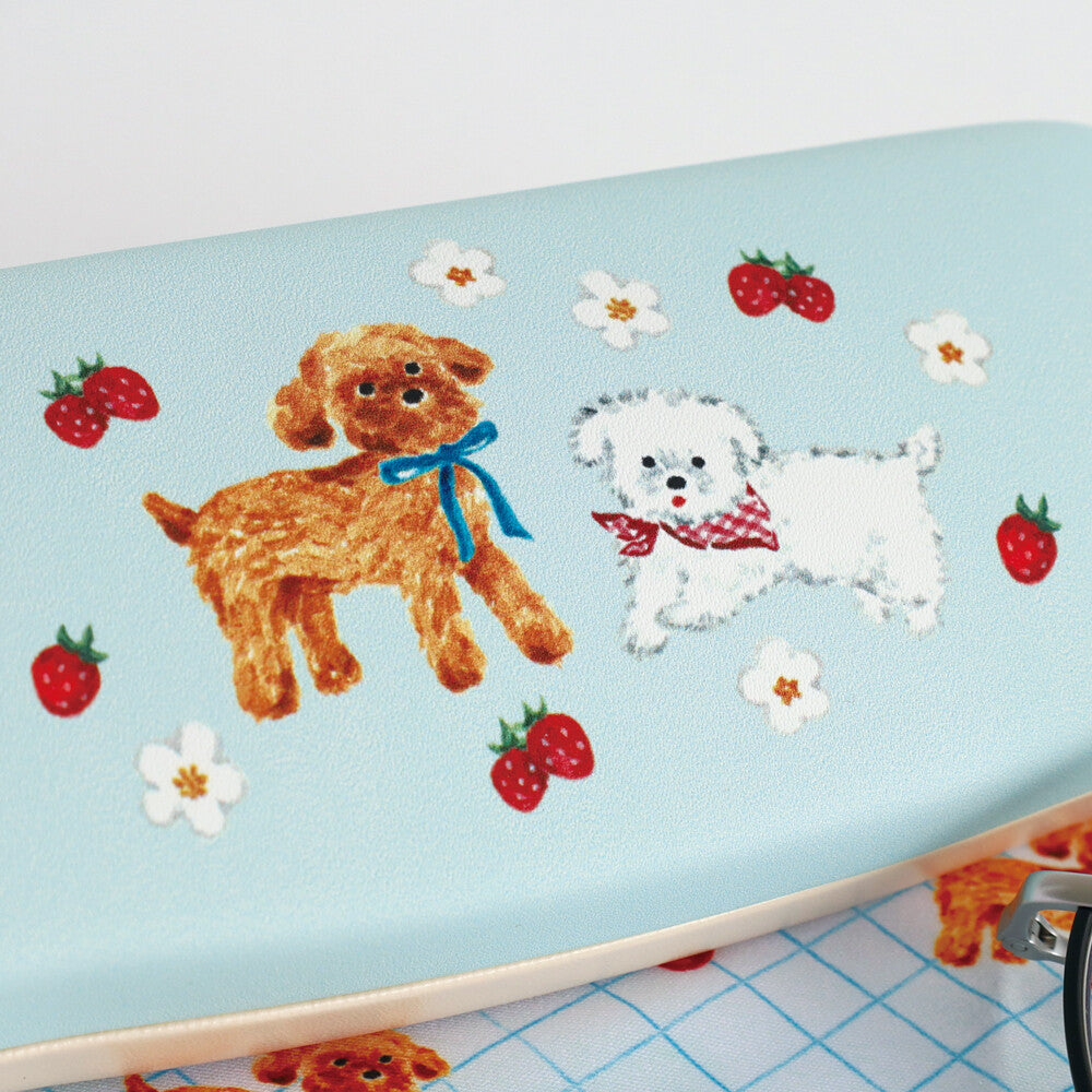 Haruka Toshimitsu 利光春華 Glasses Case with cloth 眼鏡盒連抹布 - Strawberry Dog & Blue Ribbon Dog