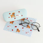 Haruka Toshimitsu 利光春華 Glasses Case with cloth 眼鏡盒連抹布 - Strawberry Dog & Blue Ribbon Dog
