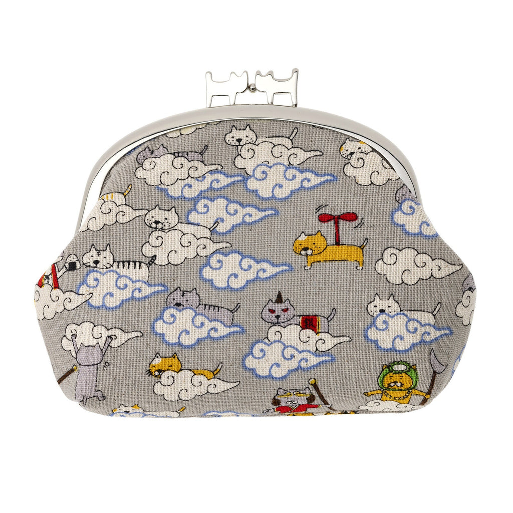 B-andyu Gamaguchi Purse 貓貓啪啪荷包仔 - 猫遊記 (灰)