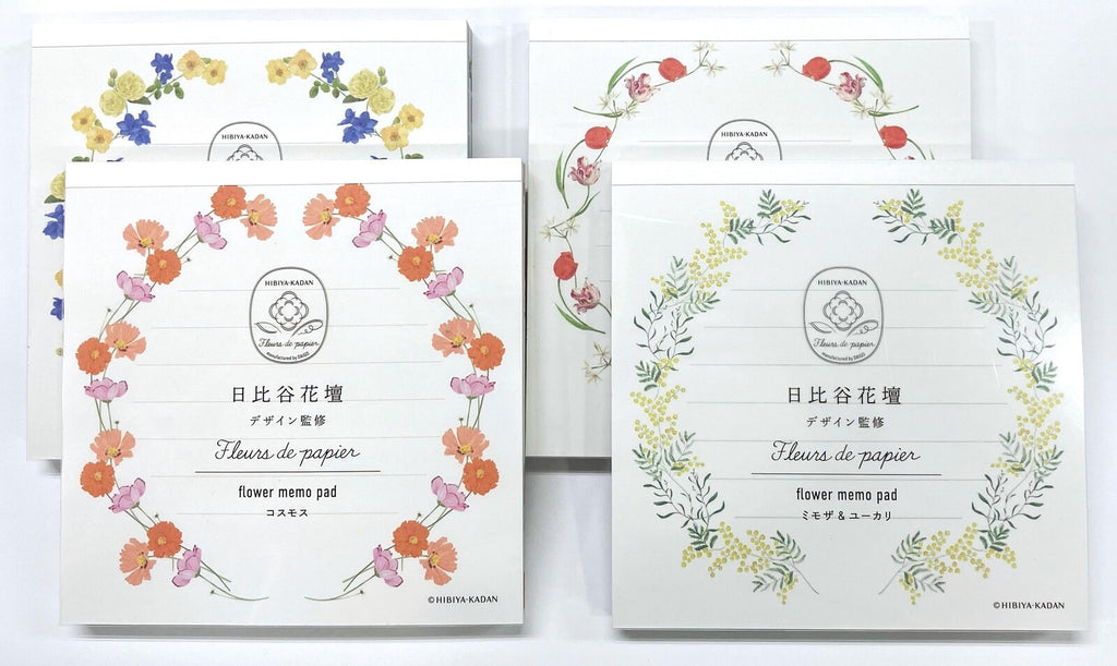 Hibiya Kadan 日比谷花壇 Memo Pad - Mimosa & Eucalyptus / Tulip & Leucocoline