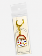 Pottering Cat Keyring - Polka dots bag