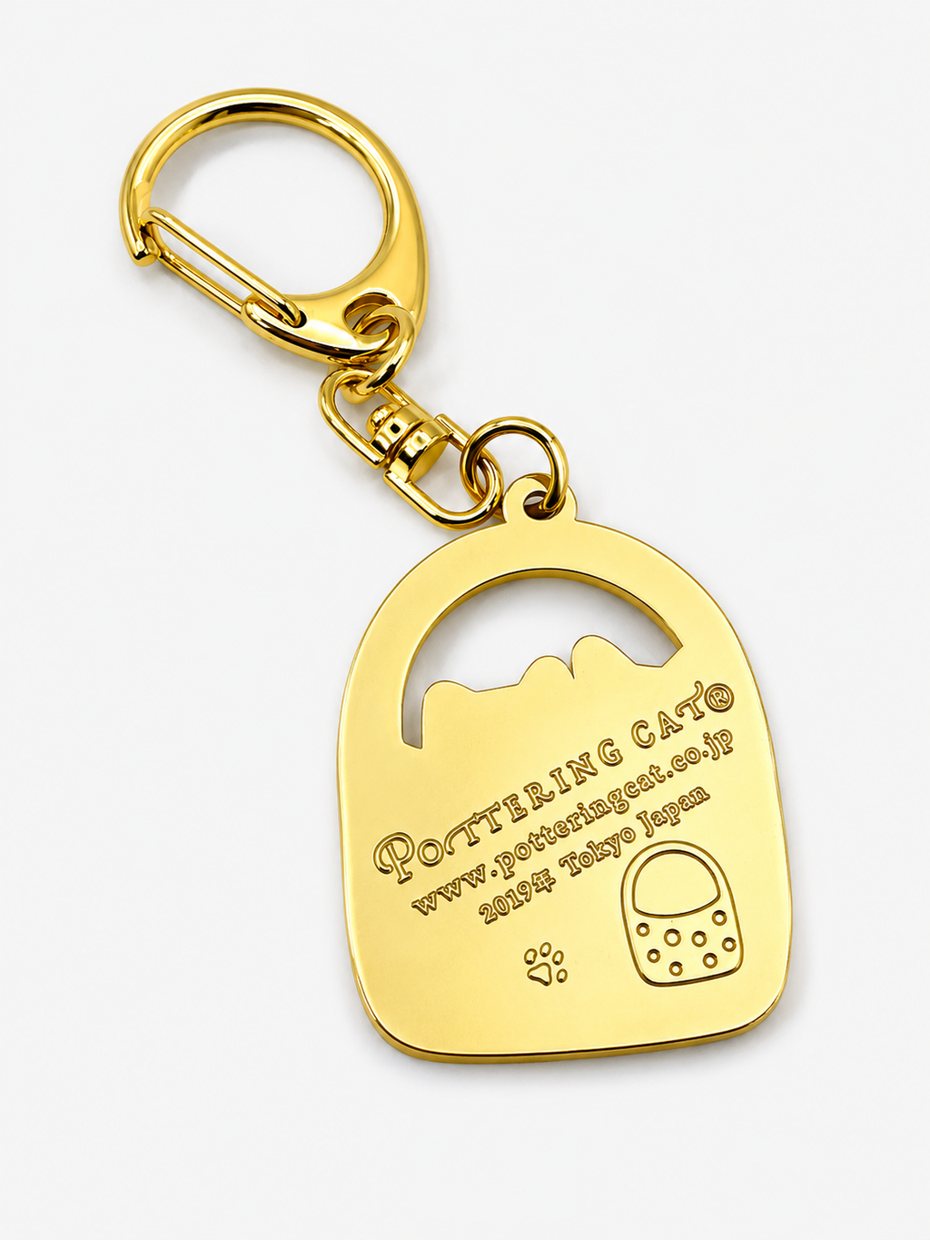 Pottering Cat Keyring - Polka dots bag