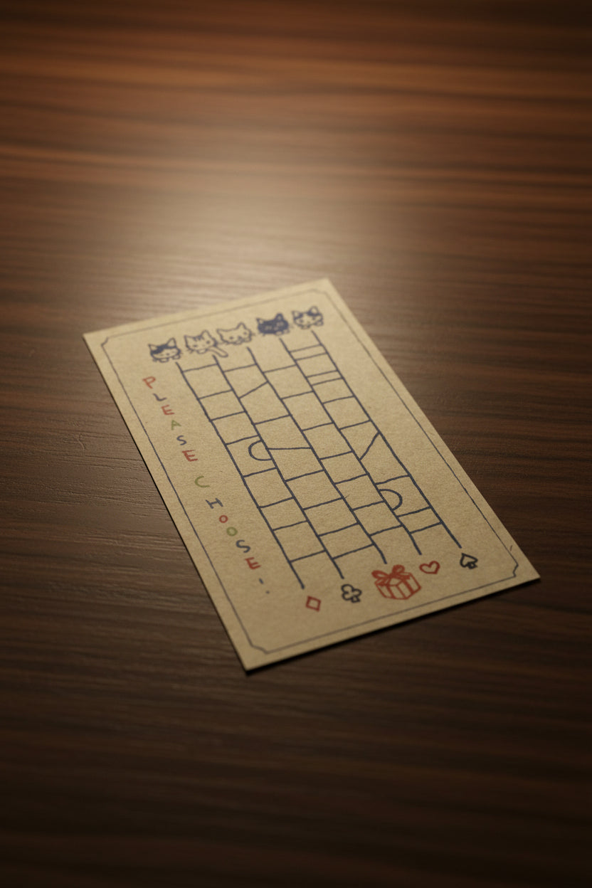 Pottering Cat - Amidakuji Cards 畫鬼腳 !  (Set of 4)