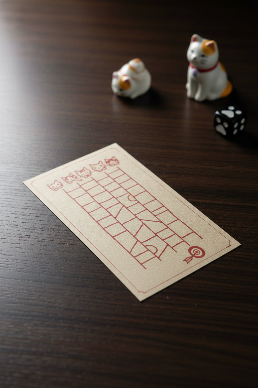Pottering Cat - Amidakuji Cards 畫鬼腳 !  (Set of 4)