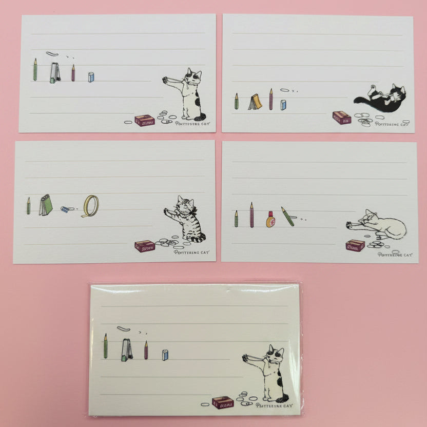 Pottering Cat Message Card - "Slingshot"