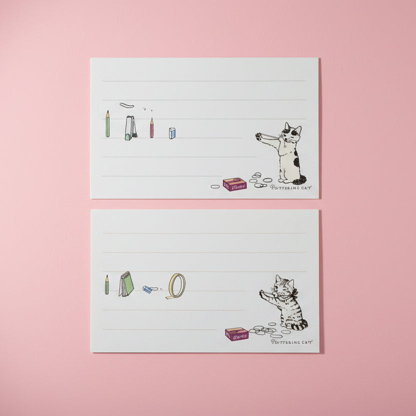 Pottering Cat Message Card - "Slingshot"