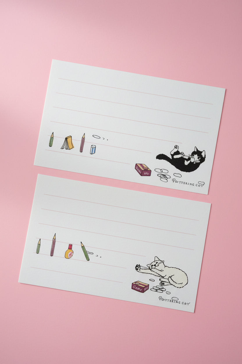 Pottering Cat Message Card - "Slingshot"