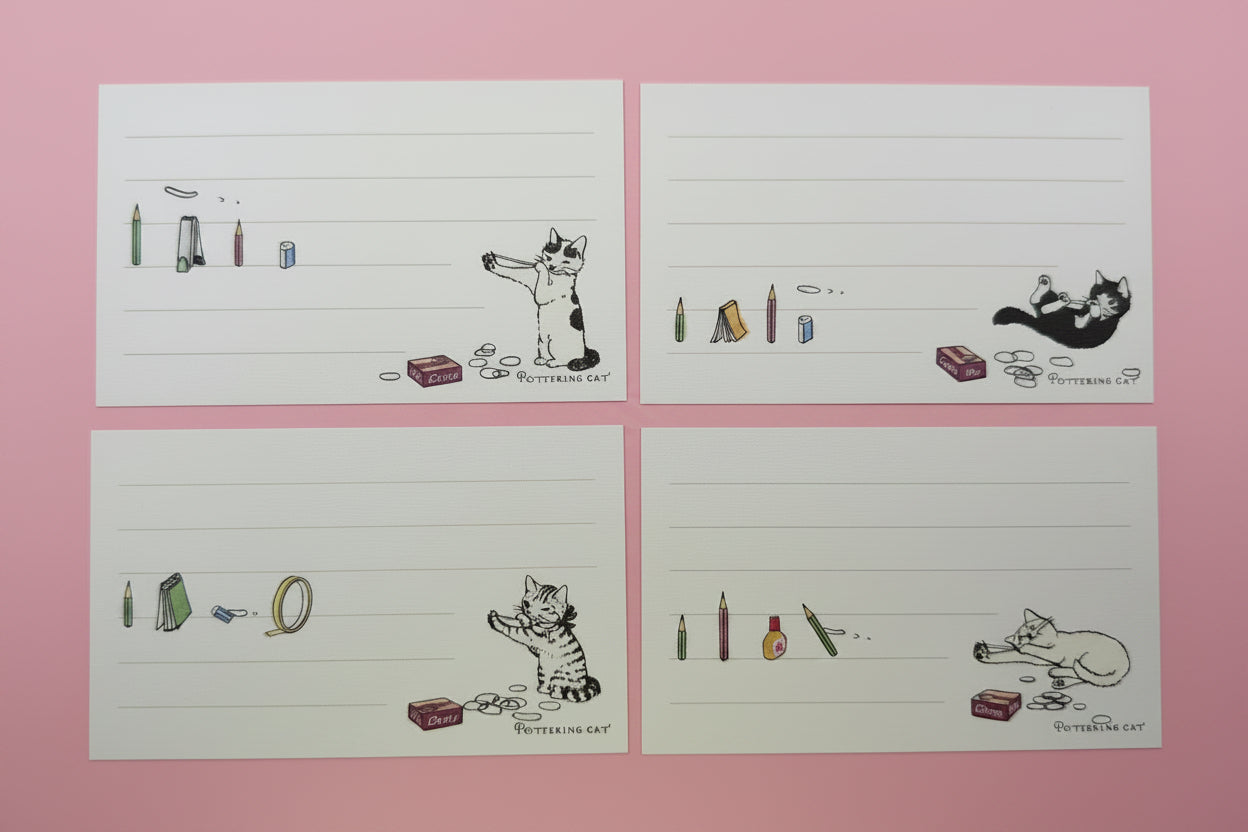 Pottering Cat Message Card - "Slingshot"