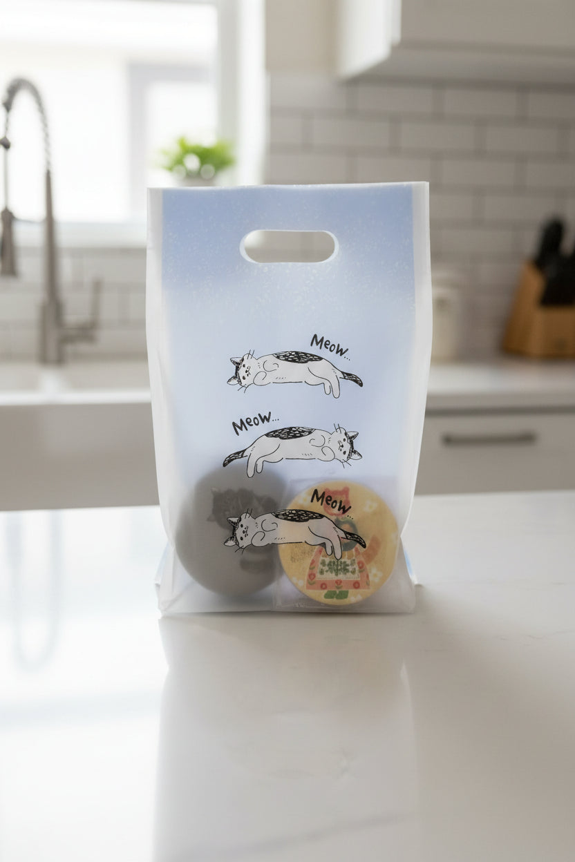 Indigo decorative plastic bags - Cats