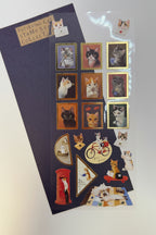 Pottering Cat Stamp Style Stickers - 4 designs