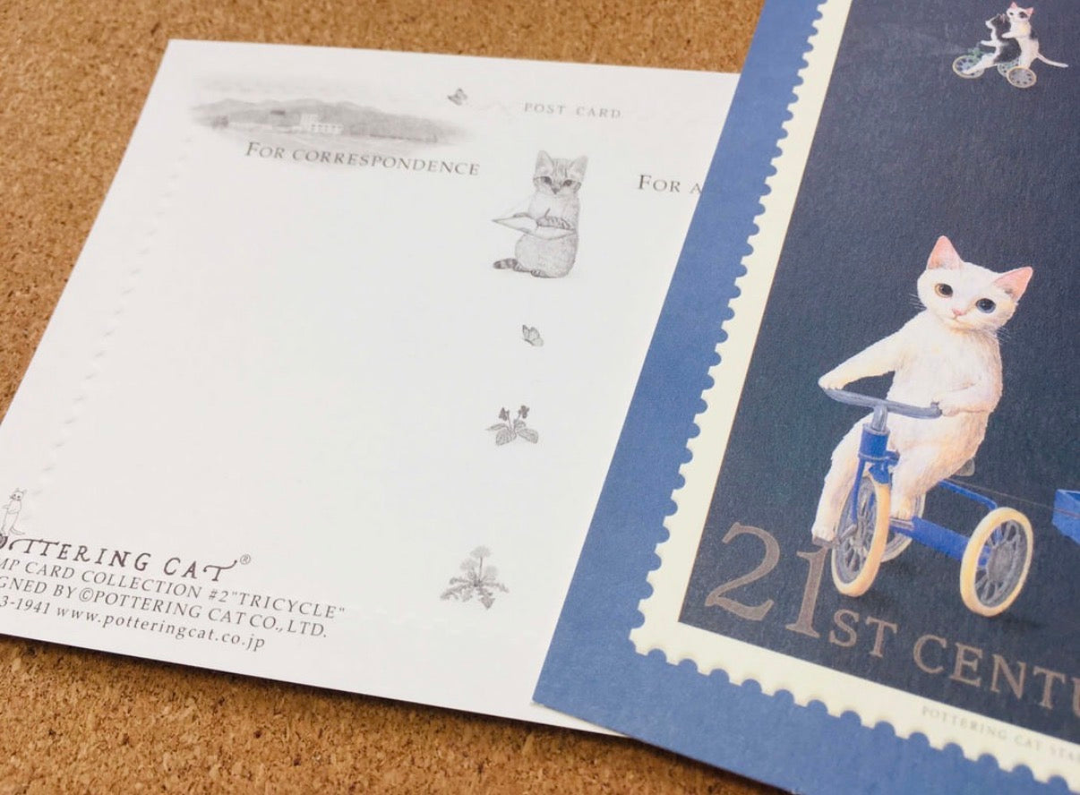 Pottering Cat "Stamp Series" Postcard - 6 designs