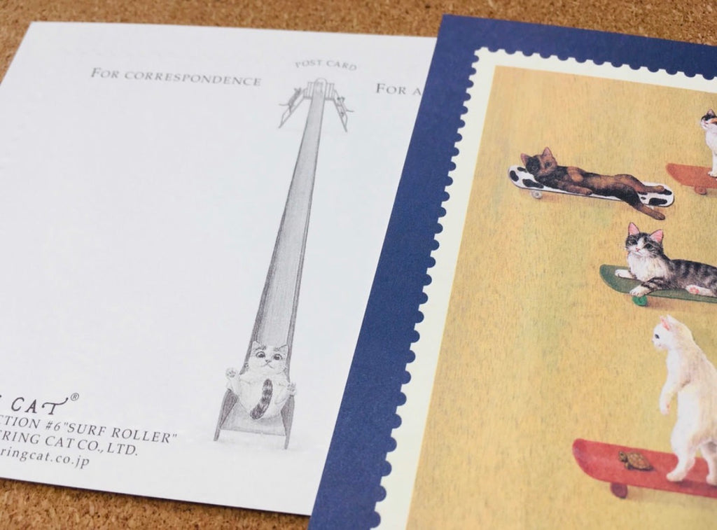 Pottering Cat "Stamp Series" Postcard - 6 designs
